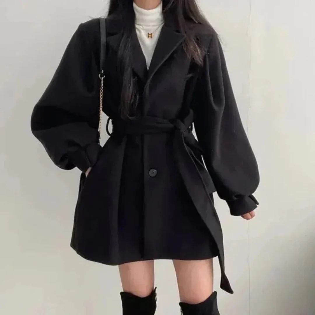 Amélie Laurent | Elegant Belted Trench Coat For Women