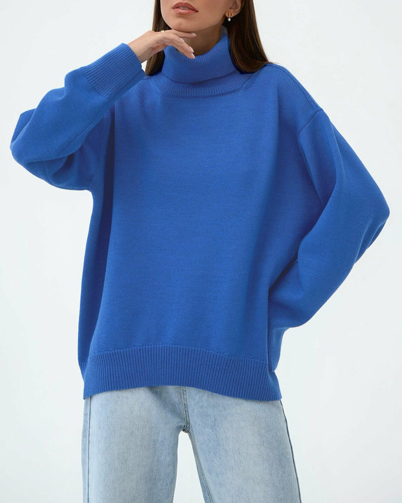 Elena Ricci | Oversized Turtleneck Knit Sweater For Women