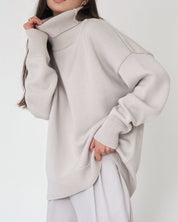 Elena Ricci | Oversized Turtleneck Knit Sweater For Women