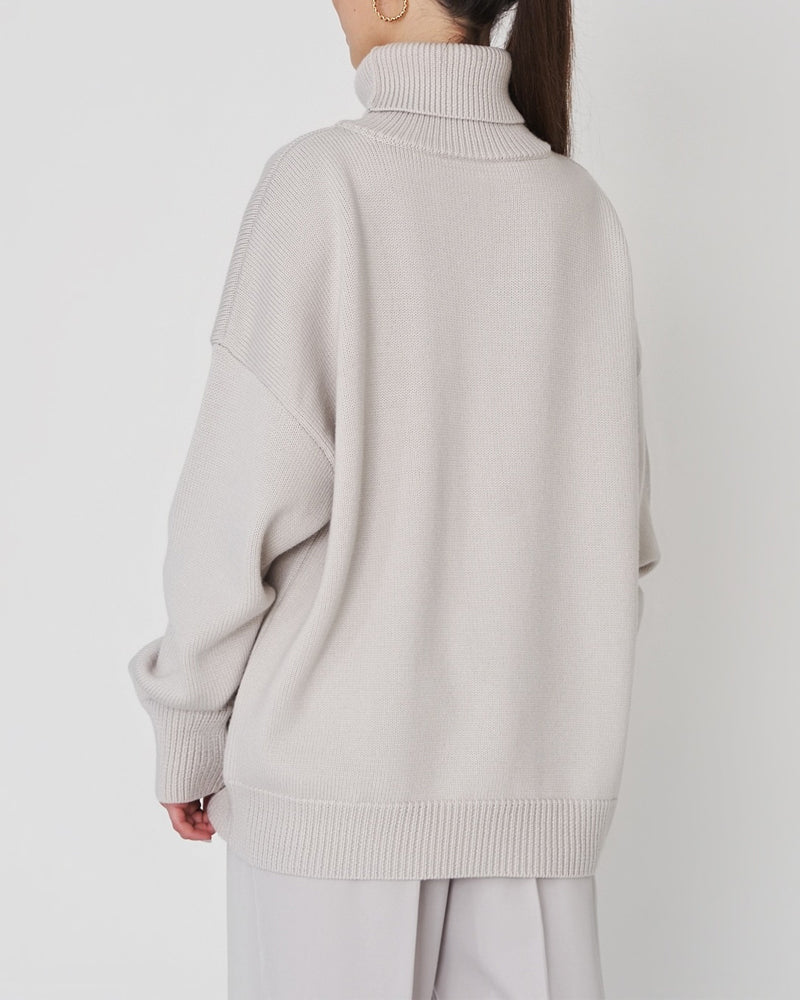 Elena Ricci | Oversized Turtleneck Knit Sweater For Women