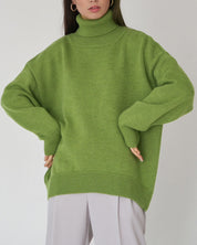 Elena Ricci | Oversized Turtleneck Knit Sweater For Women
