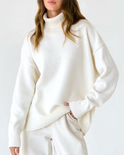 Elena Ricci | Oversized Turtleneck Knit Sweater For Women