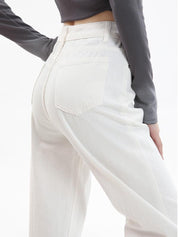 Isabelle Laurent | Minimalist White Wide Leg Jeans For Women