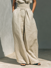 Harper Ainslie | Relaxed Linen Wide-Leg Co-Ord Set For Women