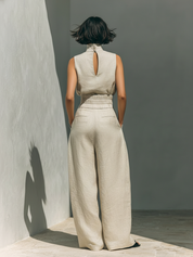 Harper Ainslie | Relaxed Linen Wide-Leg Co-Ord Set For Women