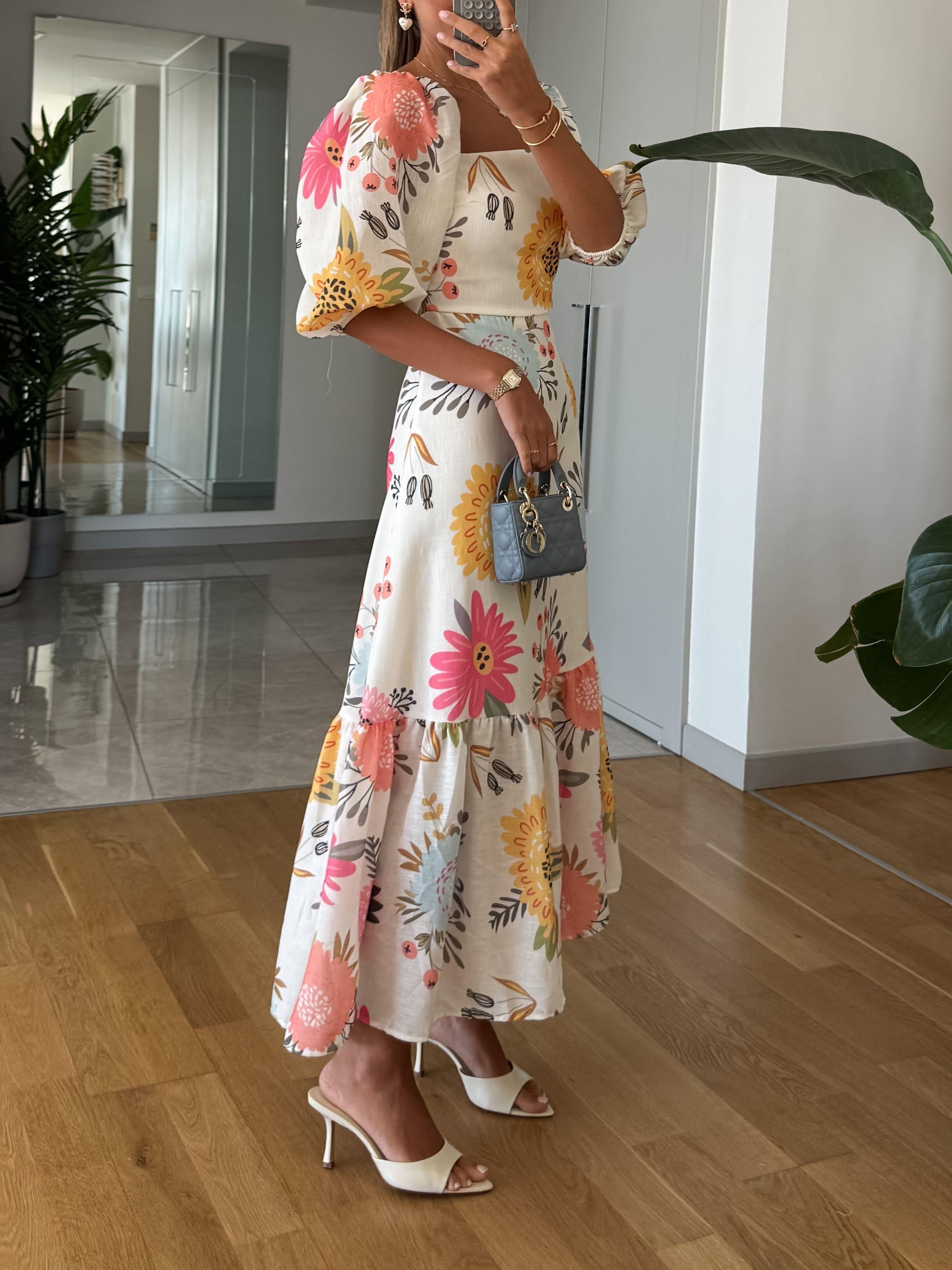 Matilda Rowan | Summer Dress With Puff Sleeve Detail