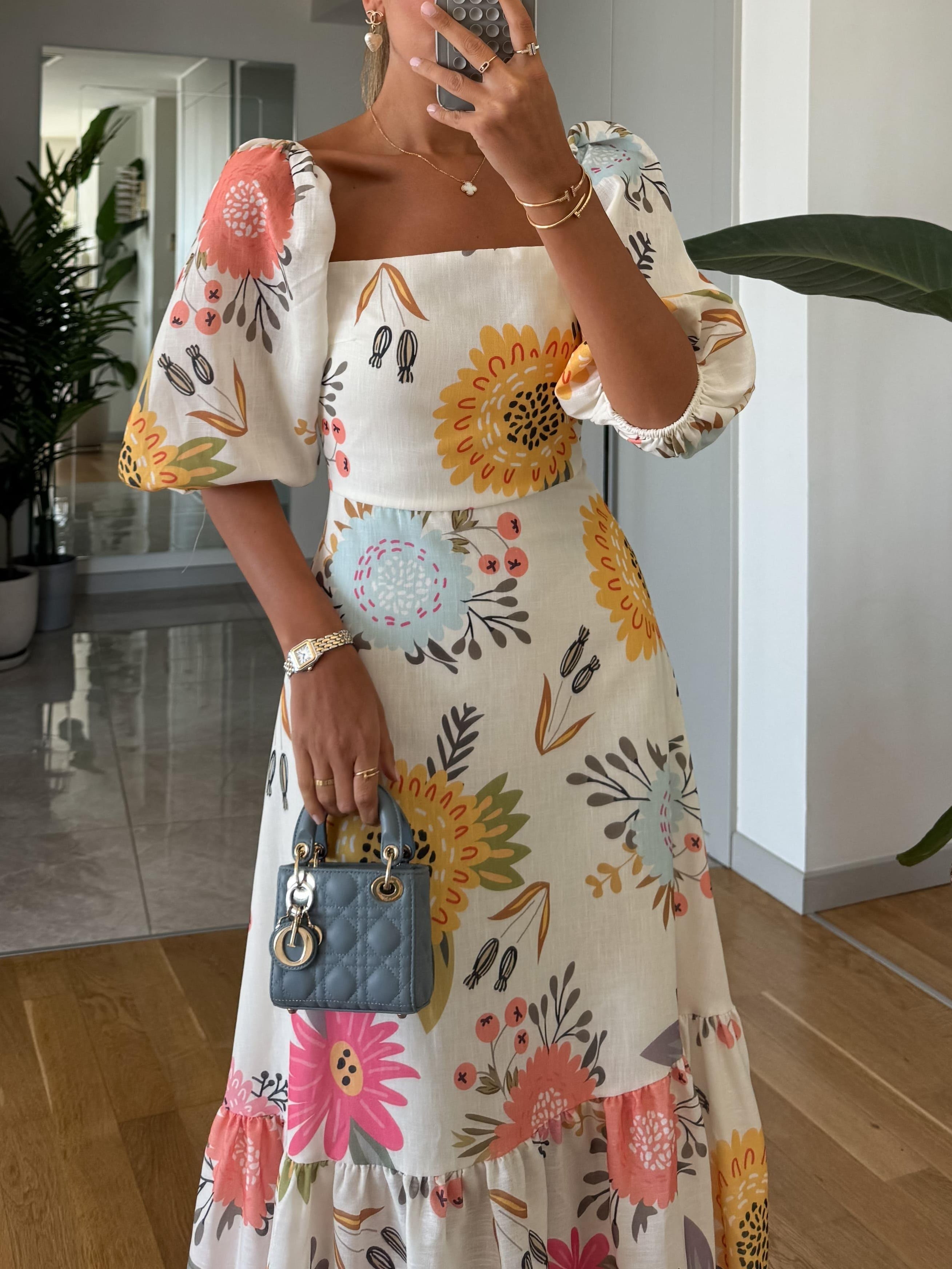 Matilda Rowan | Summer Dress With Puff Sleeve Detail