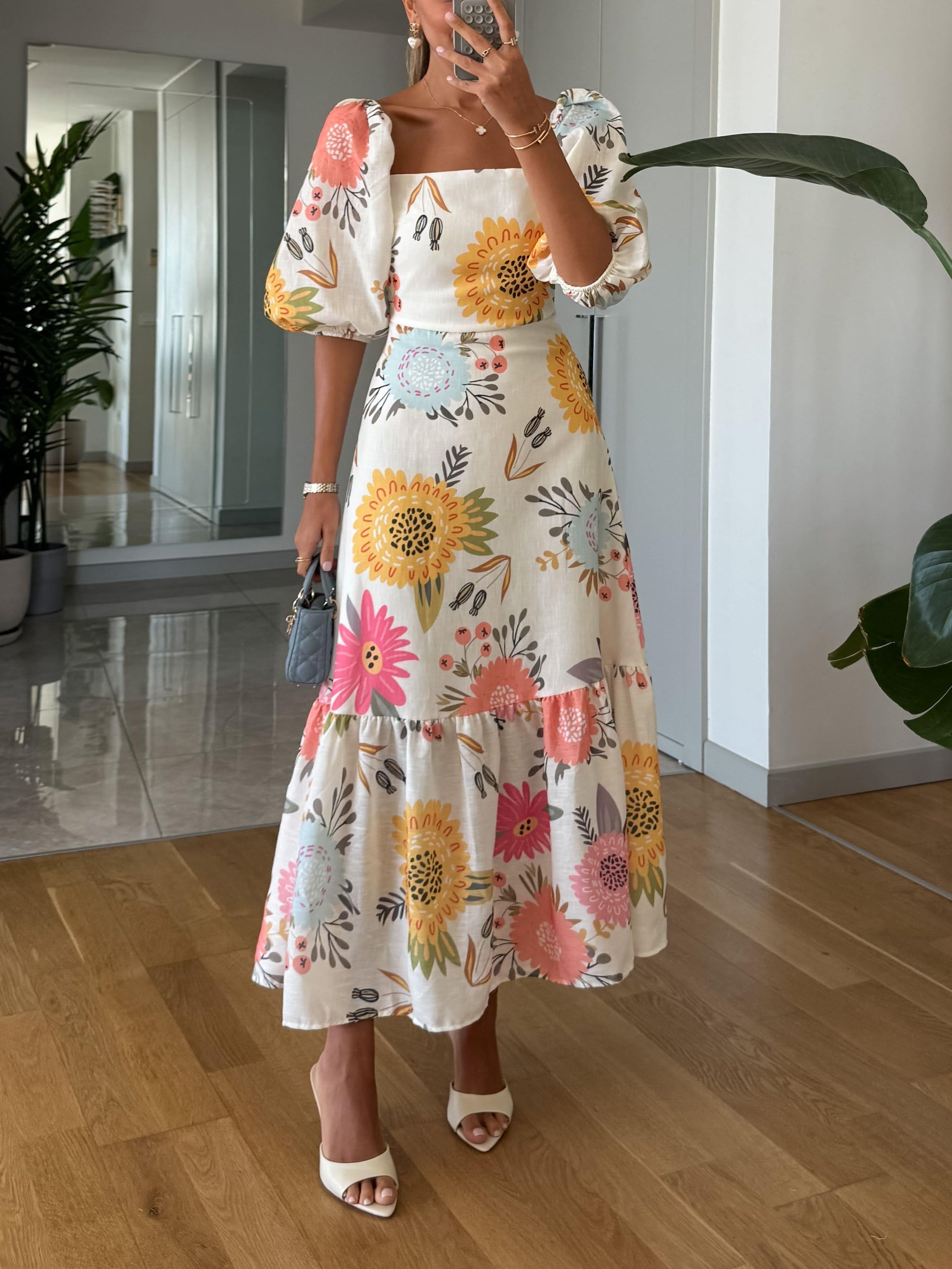 Matilda Rowan | Summer Dress With Puff Sleeve Detail