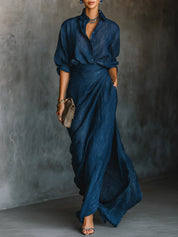 Rhiannon Sutcliffe | Linen Blend Shirt & Skirt Set For Women