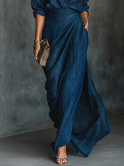 Rhiannon Sutcliffe | Linen Blend Shirt & Skirt Set For Women