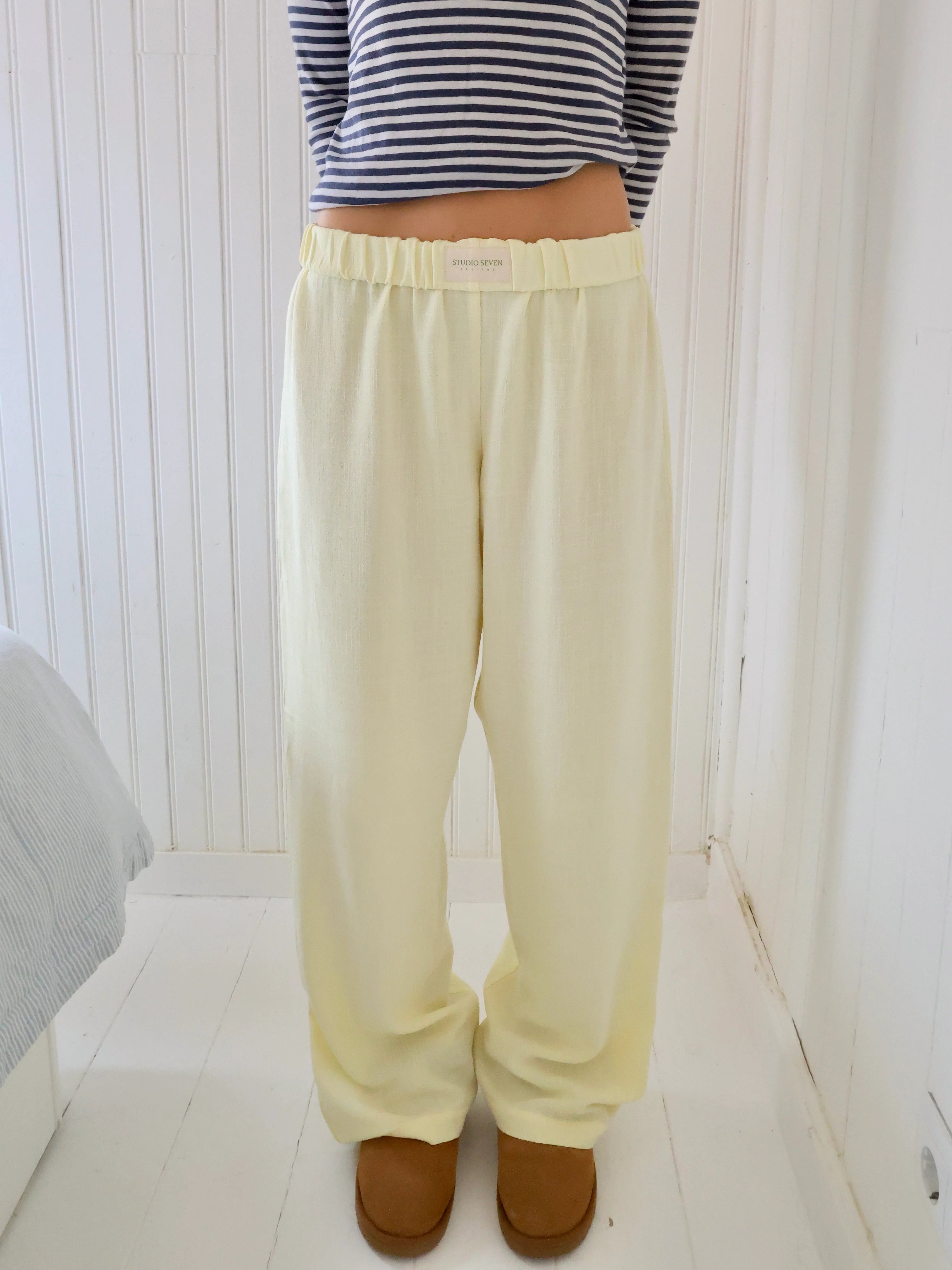 Etta Belford | Pink Elastic Waist Wide Leg Lounge Pants For Women