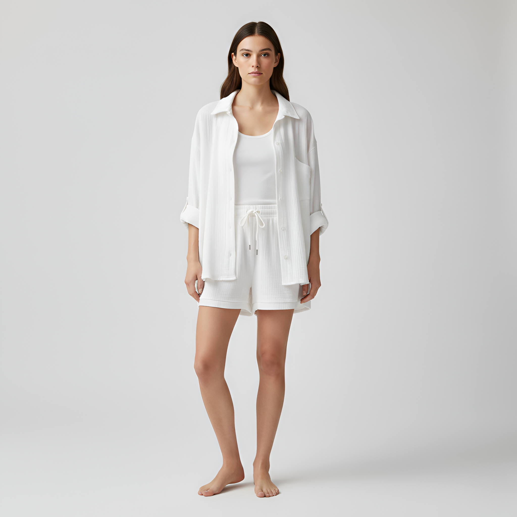 Jade Harrison | Oversized Shirt & Shorts Set For Women