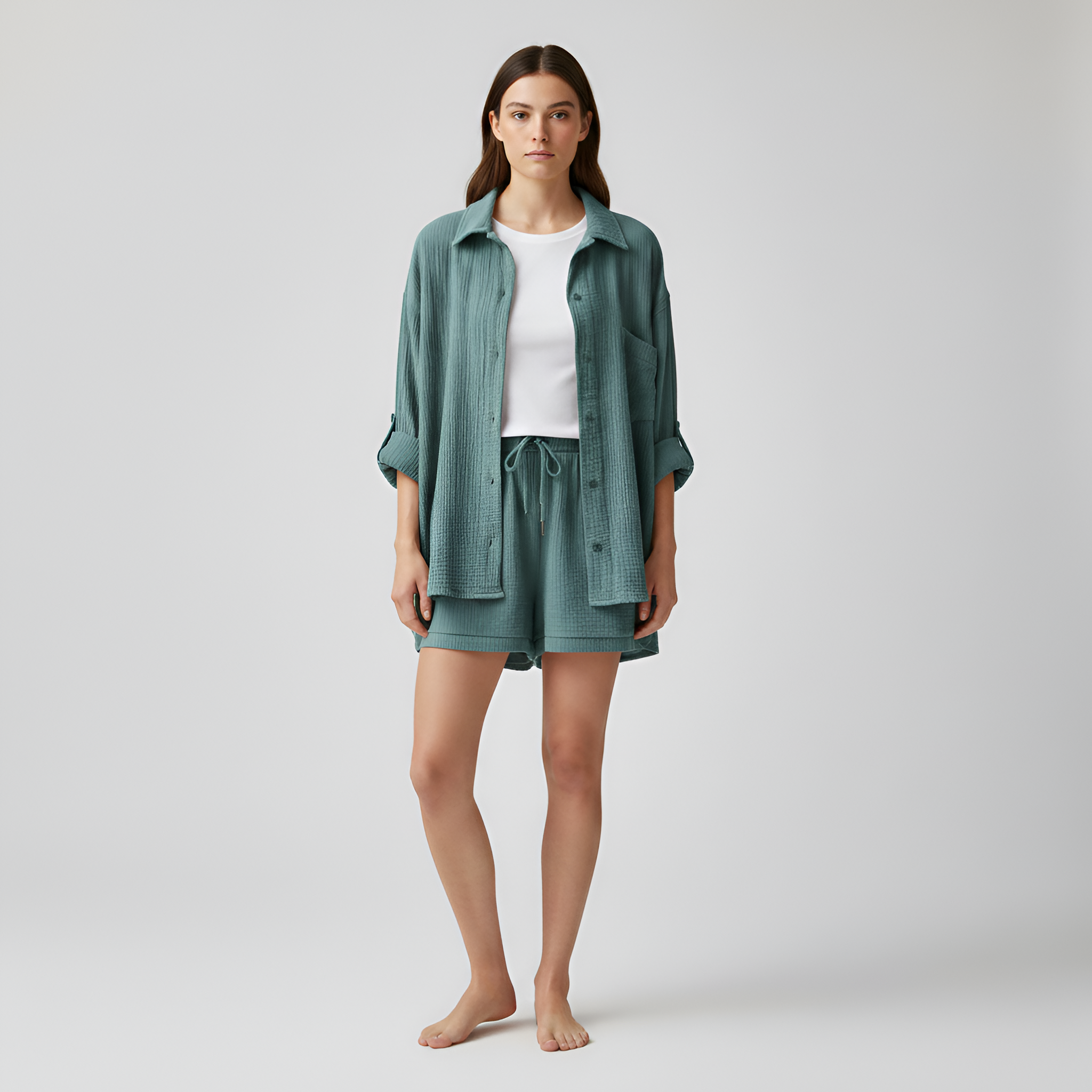 Jade Harrison | Oversized Shirt & Shorts Set For Women