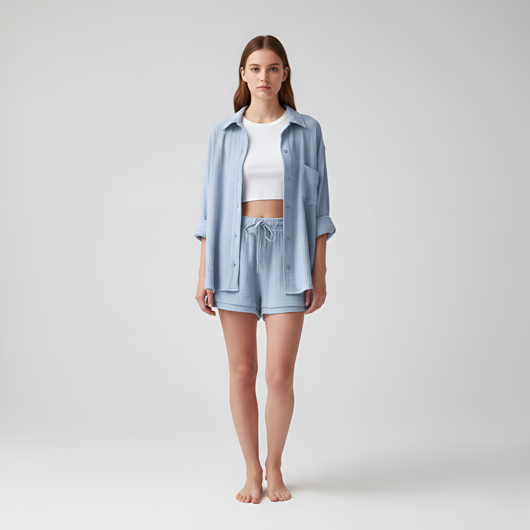 Jade Harrison | Oversized Shirt & Shorts Set For Women