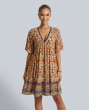 Brooke Flemming | V-Neck Flared Sleeve Paisley Mini Dress For Women