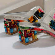 Ivy Sheridan | Rhinestone Block Heel Sandals For Women