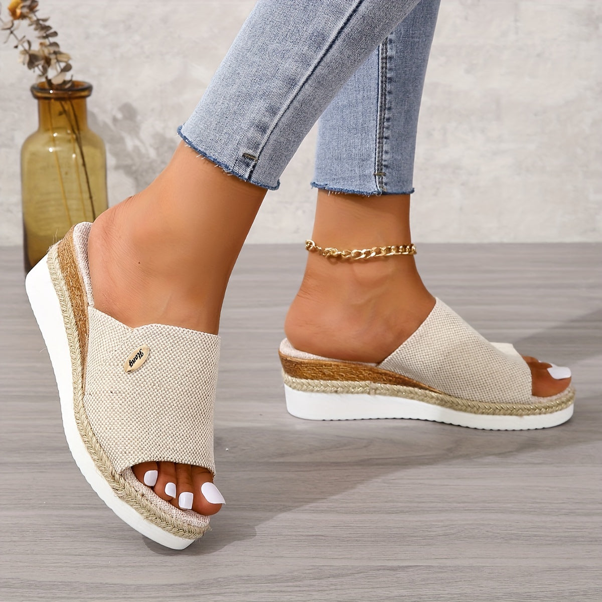 Marina Beckett | Woven Espadrille Wedge Sandals For Women