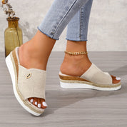 Marina Beckett | Woven Espadrille Wedge Sandals For Women