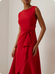 Piera Normore | Asymmetric Ruffle Midi Dress For Women