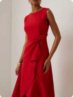 Piera Normore | Asymmetric Ruffle Midi Dress For Women