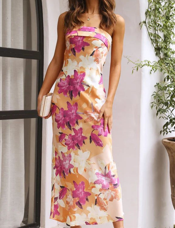 Ava Cromwell | Strapless Satin Maxi Dress For Women
