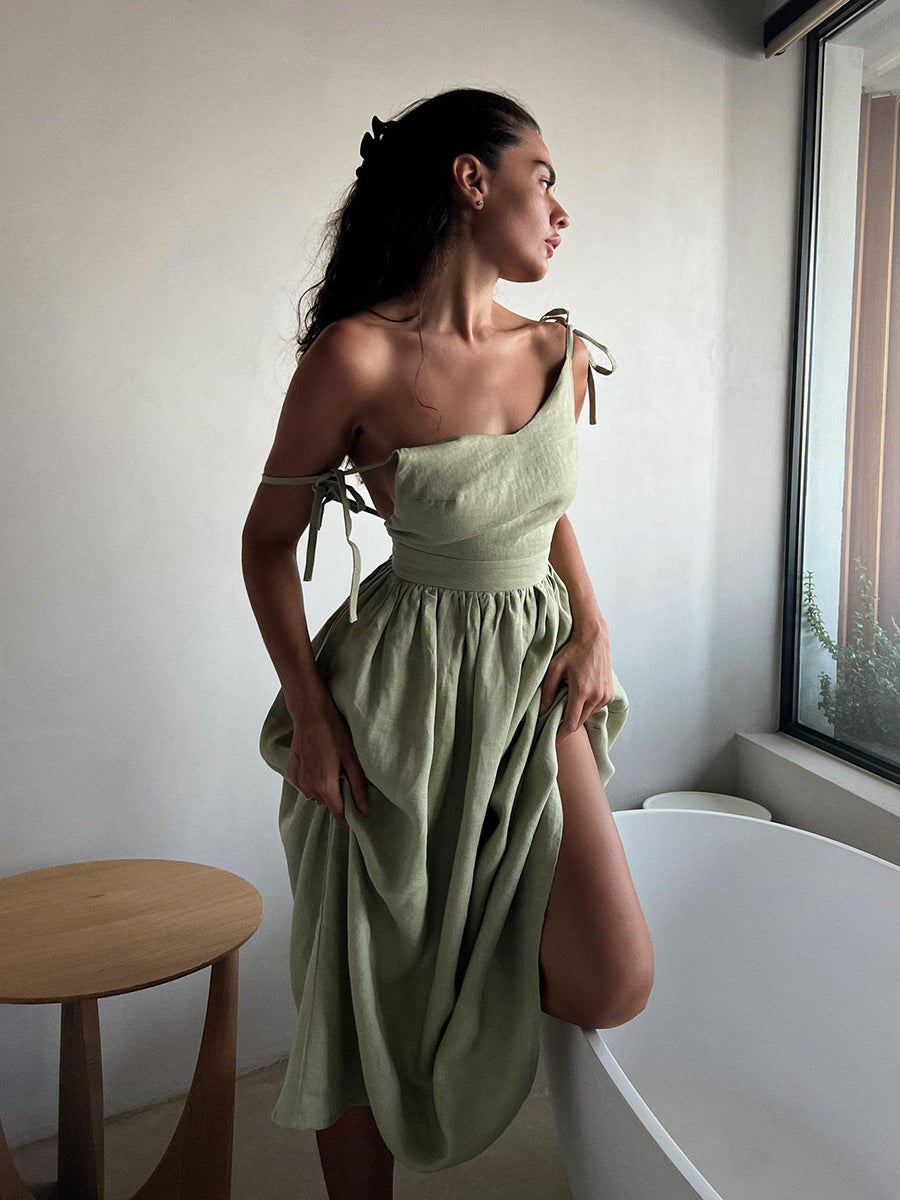 Mia Williams | Cotton V-Neck Midi Dress For Women