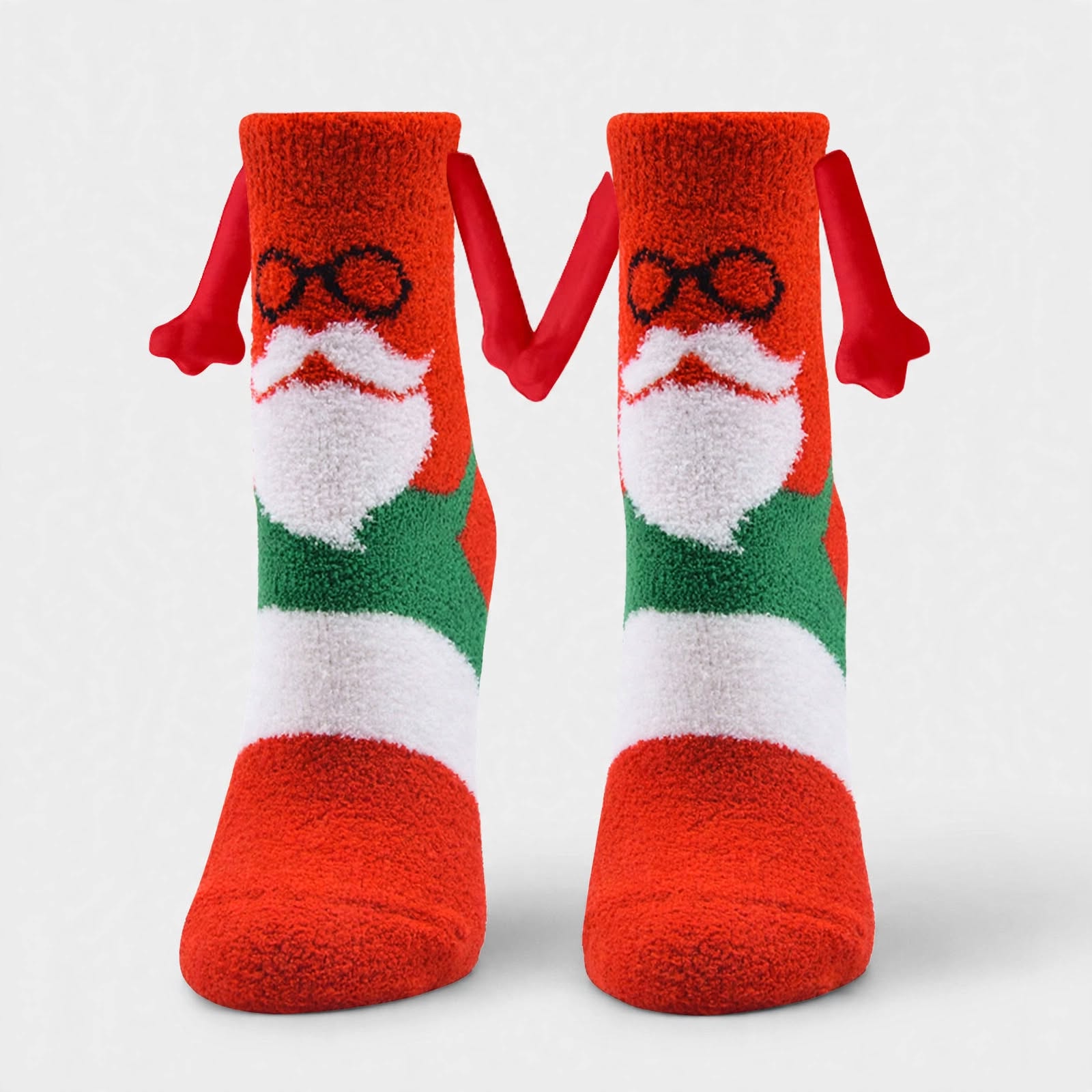 Ember | Red Santa Magnetic Christmas Socks Unisex & Couples