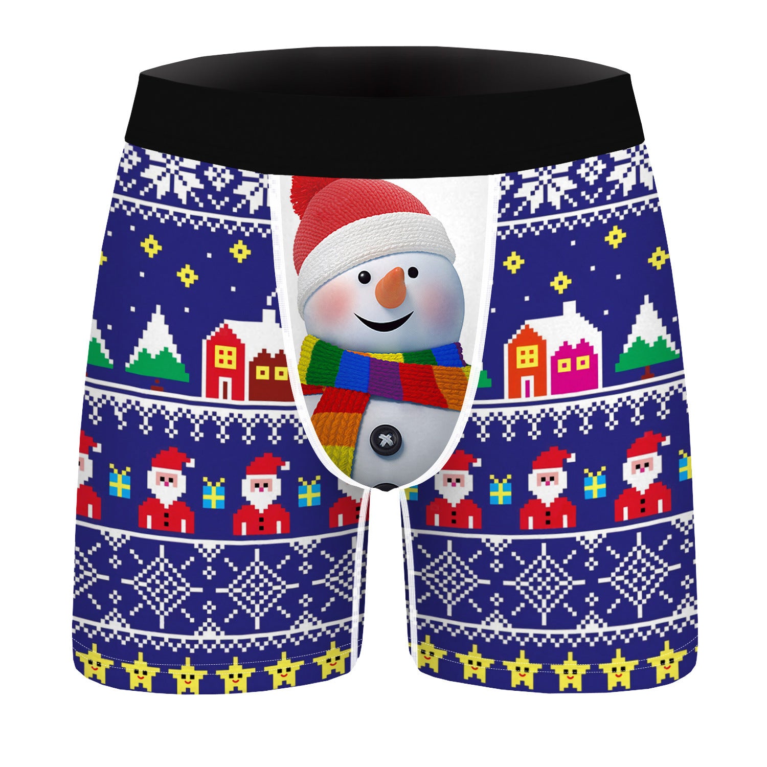 North Star | Red Snowman Print Christmas Boxer Shorts For Men