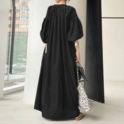 Caterina Brambury | Linen-Look Balloon Sleeve Kaftan Dress For Women