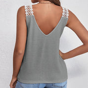 Lily Harris | Waffle Knit Lace-Trim Tank Top For Women