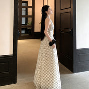 Holly Wright | Polka Dot Halter Maxi Dress For Women