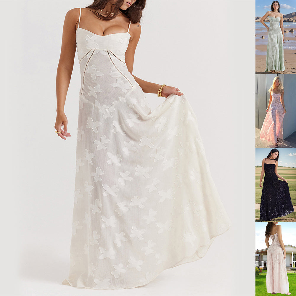 Hannah Stanhope | Butterfly Lace Maxi Dress For Women