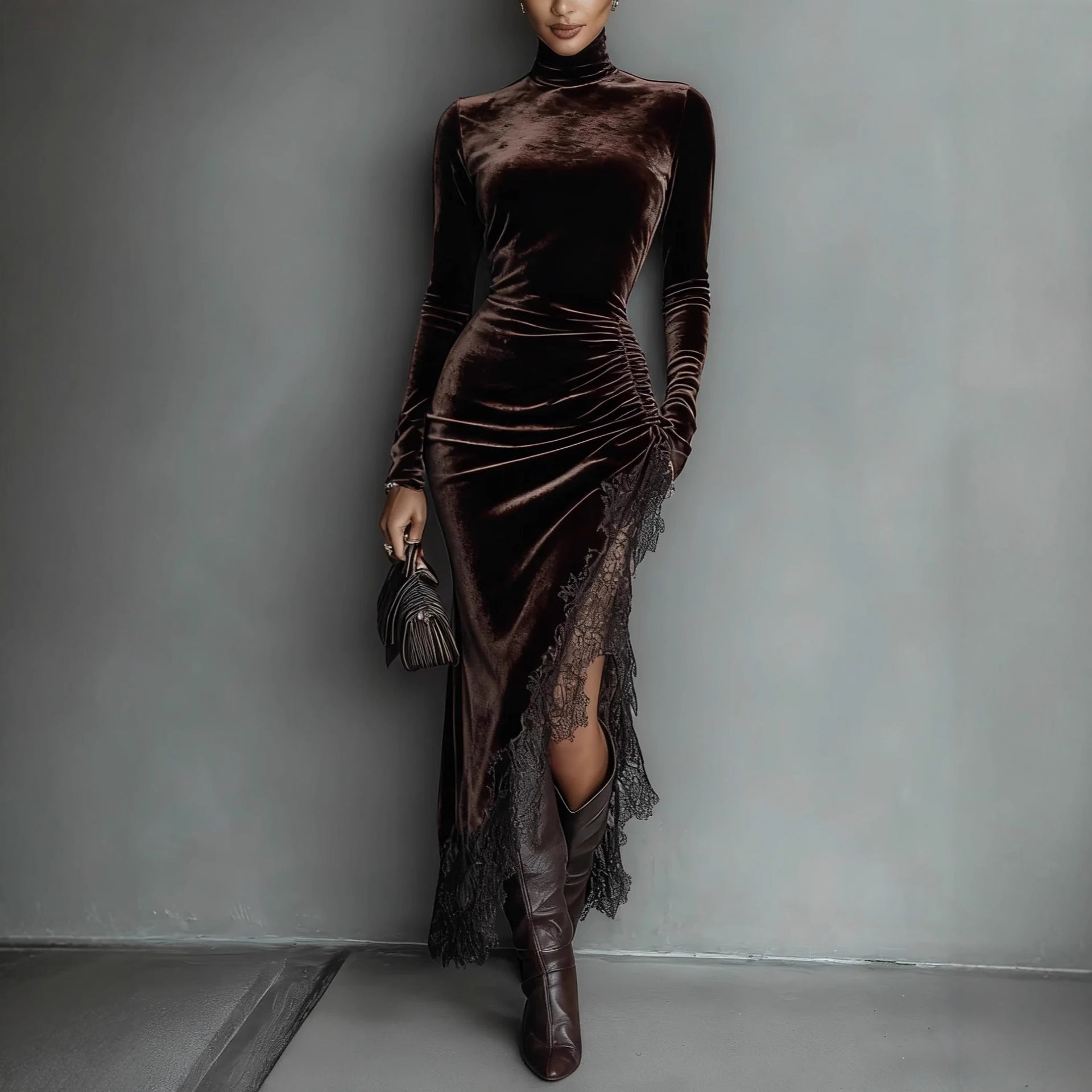 Vivienne Hartley | Elegant Velvet Maxi Races Dress For Women
