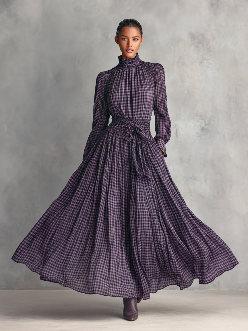 Eloise Sheffield | Plaid Blouse And Skirt Set For Women