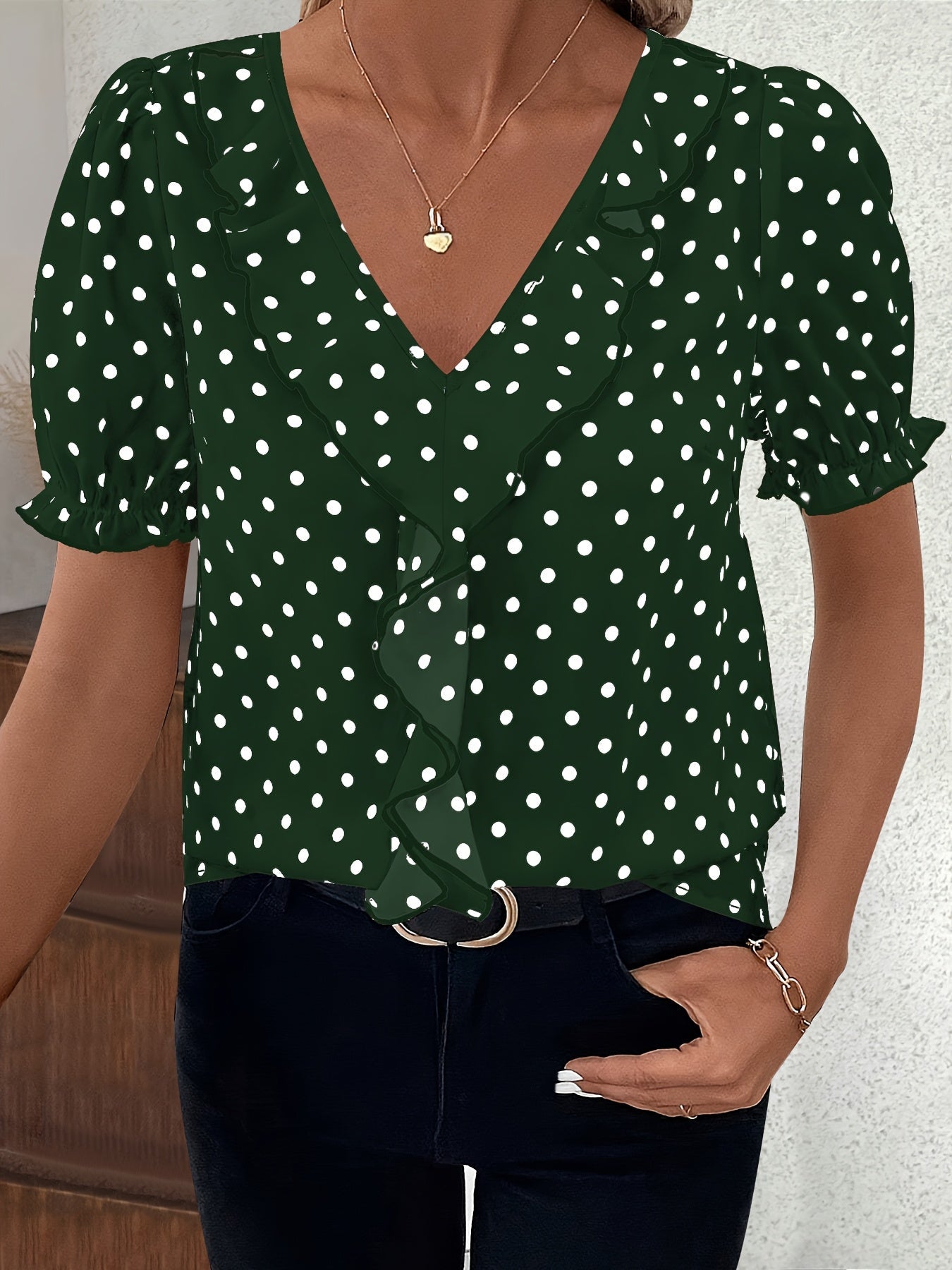Bridget Fenwick | Color Block Blouse With Bubble Sleeves
