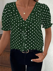 Bridget Fenwick | Color Block Blouse With Bubble Sleeves