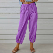 Lauren Cooper | Relaxed Drawstring Cropped Trousers For Women
