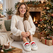 Frosty Cheer | Cream Santa Christmas Slippers Unisex