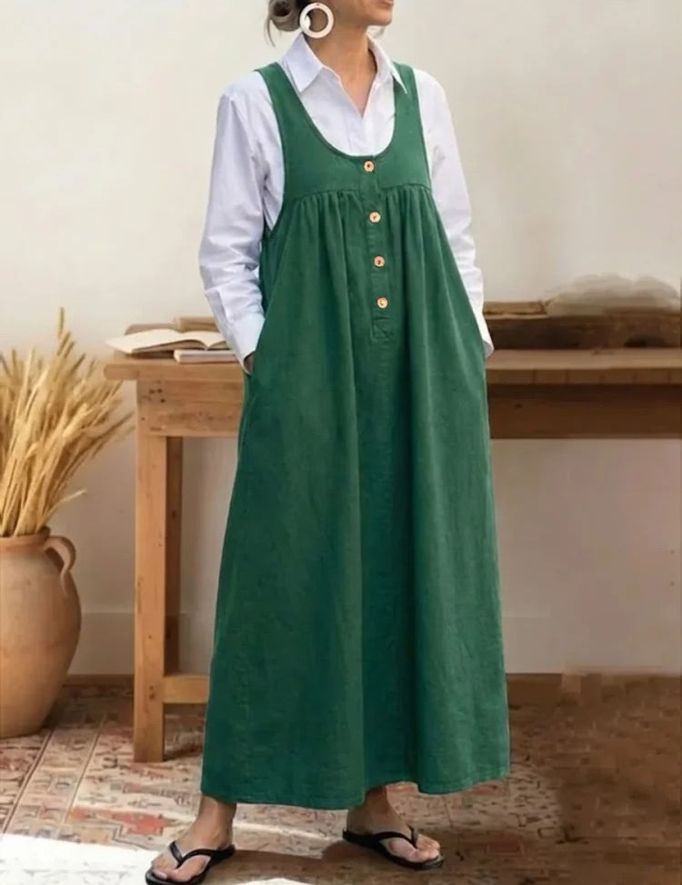 Charlotte Mitchell | Casual Maxi Dress With Button Detail For Women