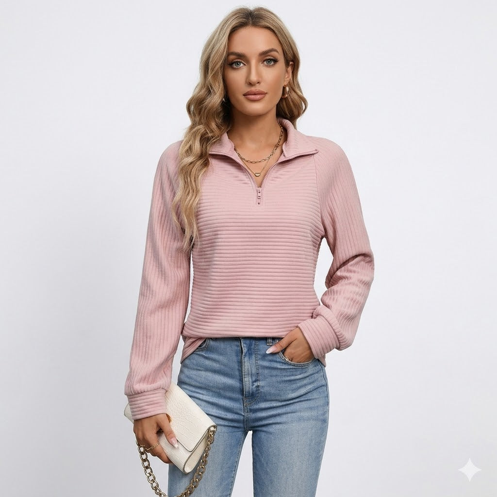 Lorenzo Bellini | Ribbed Knit Long Sleeve Top For Women