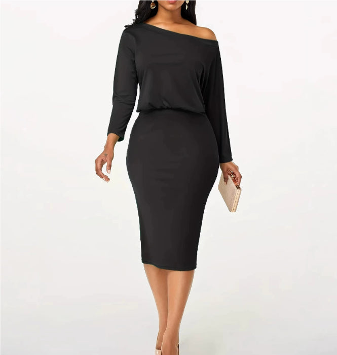 Evelina Bramstone | Red Off Shoulder Ruched Midi Dress For Women