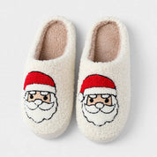Frosty Cheer | Cream Santa Christmas Slippers Unisex