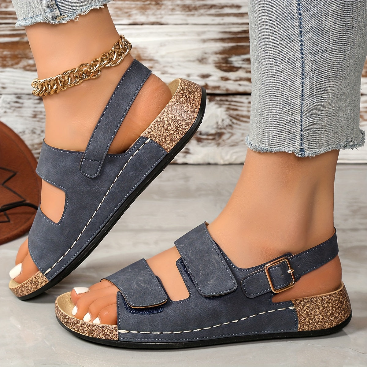 Olivia Sheldon | Adjustable Strap Comfort Sandals For Women