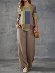 Piper Fenwick | Patchwork Colour Block Two-Piece Set For Women