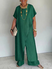 Susanna Corwell | Asymmetric Tunic & Wide-Leg Trousers Set For Women