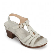 Roberta Levford | T-Strap Cut-Out Block Heel Sandals For Women