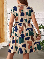 Marnie Costello | Tiered Geometric Print Midi Dress For Women