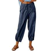 Lauren Cooper | Relaxed Drawstring Cropped Trousers For Women
