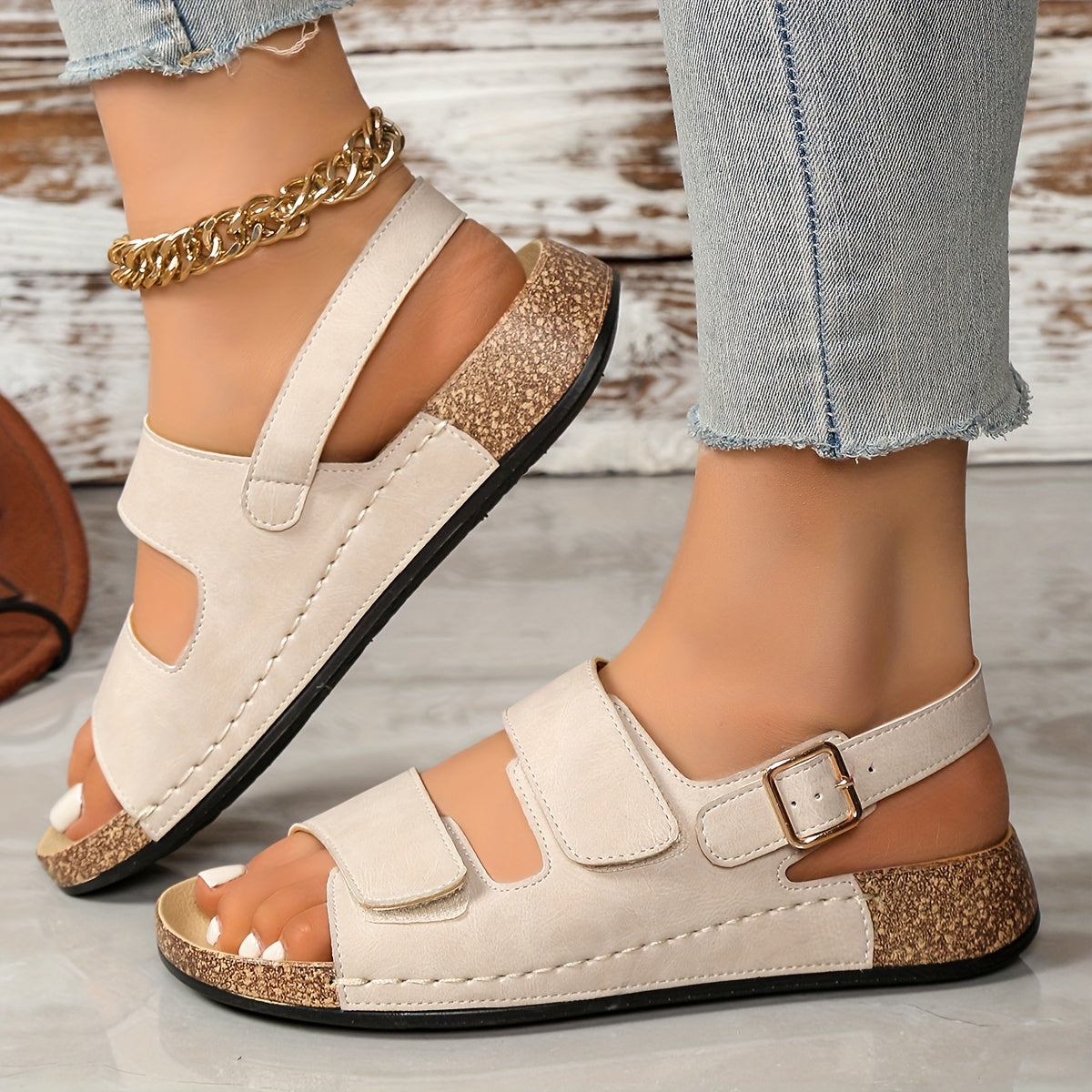 Olivia Sheldon | Adjustable Strap Comfort Sandals For Women