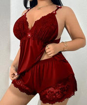 Annalisa Quarhurst | Silky Lace Cami & Shorts Pyjama Set For Women